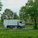a truck parked in a park
